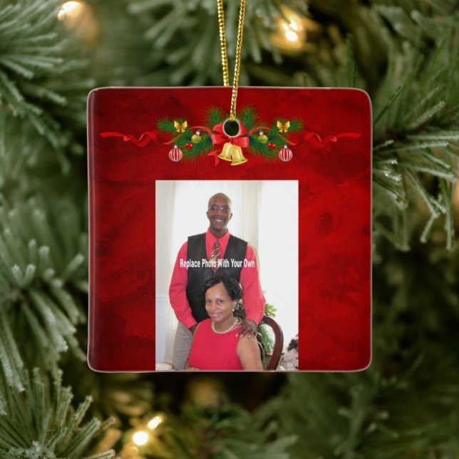 Personalized Photo Ceramic Ornament (Tree)