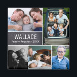 Personalized Photo, Chalkboard, Family Reunion Magnet<br><div class="desc">Surprise the family with these personalized magnets which include photos you choose,  your last name and reunion year. A fun souvenir,  gift for grandma,  grandpa,  the children,  grandchildren,  moms and dads.</div>