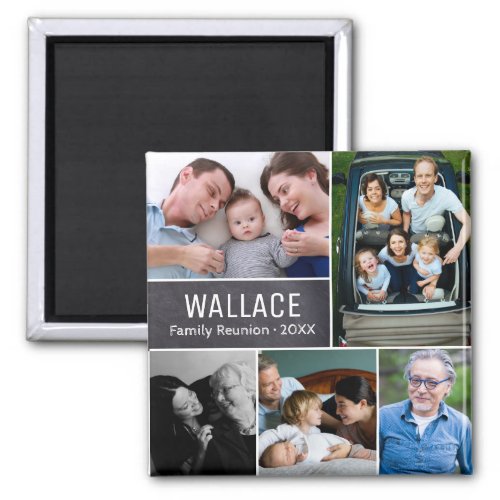 Personalized Photo Chalkboard Family Reunion Magnet