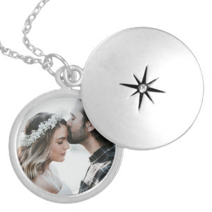 Personalized Photo Charm Necklace Silver