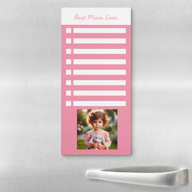 Personalized Photo Checklist Best Mom Ever Gift Magnetic Notepad (In Situ)