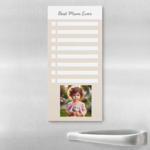 Personalized Photo Checklist Best Mom Ever Gift Magnetic Notepad