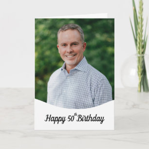 Personalized Photo Chic Brother 50th Birthday Card