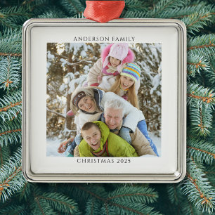 Personalized Photo Christmas 2025 Metal Ornament