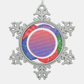Personalized Photo Christmas Balls Snowflake Orn. Snowflake Pewter Christmas Ornament