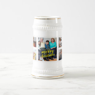 Personalized Photo Christmas Collage Beer Stein