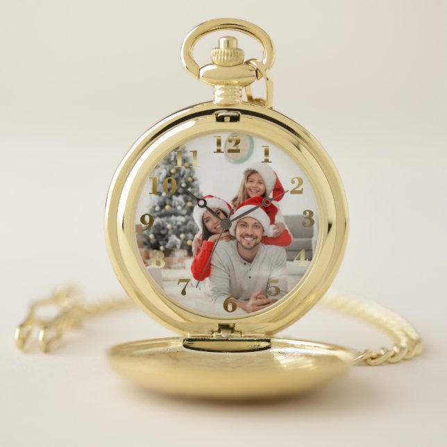 Personalized Photo Christmas Gift Pocket Watch  (Inside)