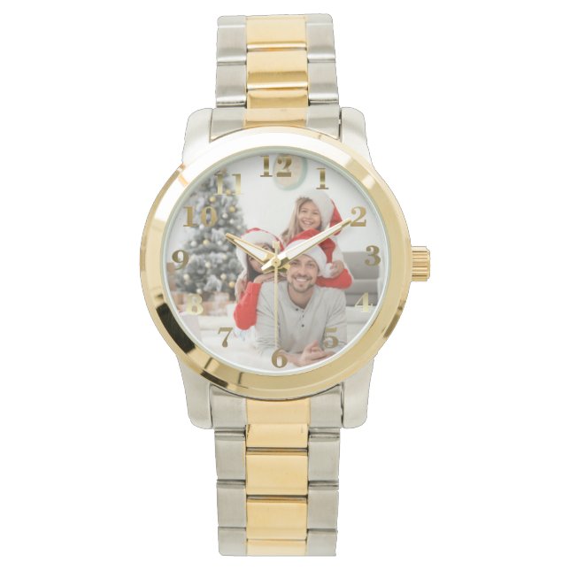 Personalized Photo Christmas Gift Wrist Watch  (Front)