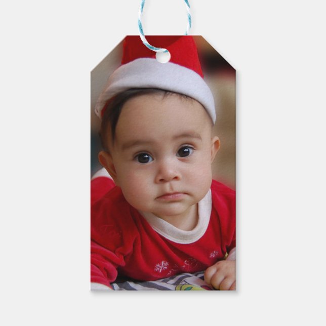 Personalized Photo Christmas Holiday Gift Tags (Front)