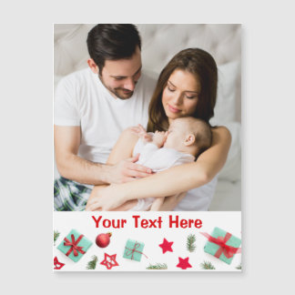 Personalized Photo Christmas Magnet Card