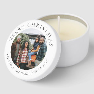Personalized Photo Christmas  Mini Candle Favors