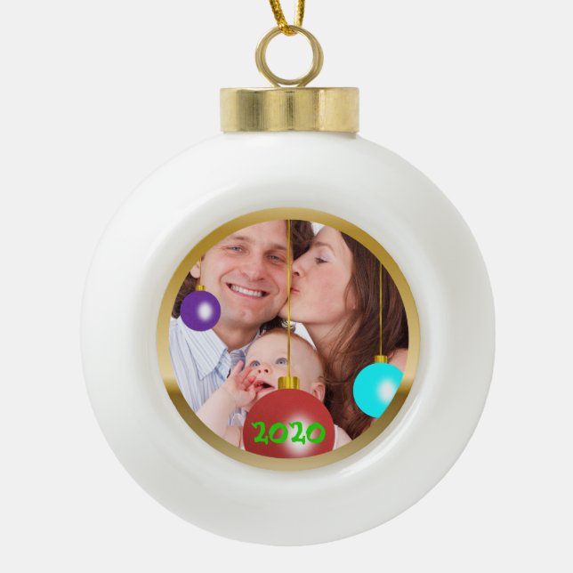 Personalized Photo Christmas Ornament (Front)