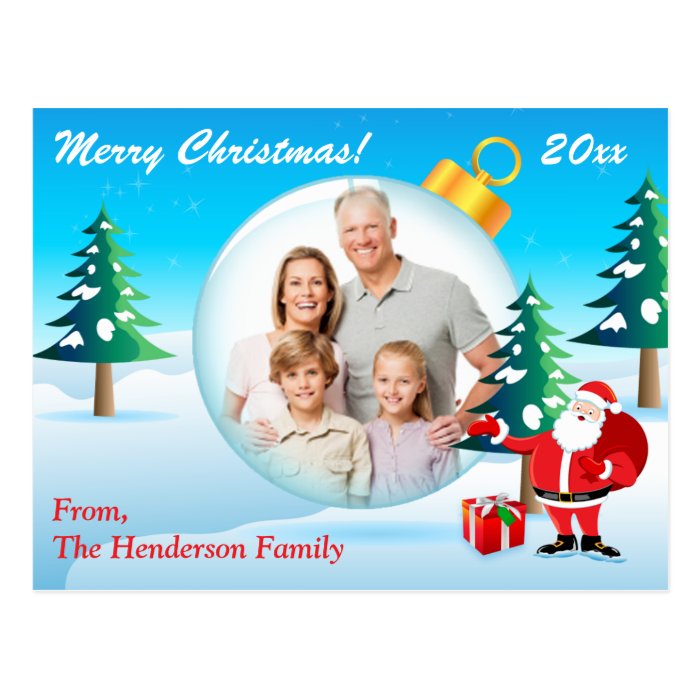 Personalized PHOTO Christmas Ornament Post Card