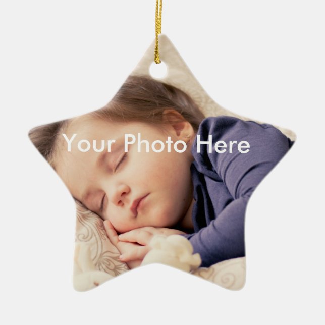 Personalized Photo Christmas Star Ornament (Front)