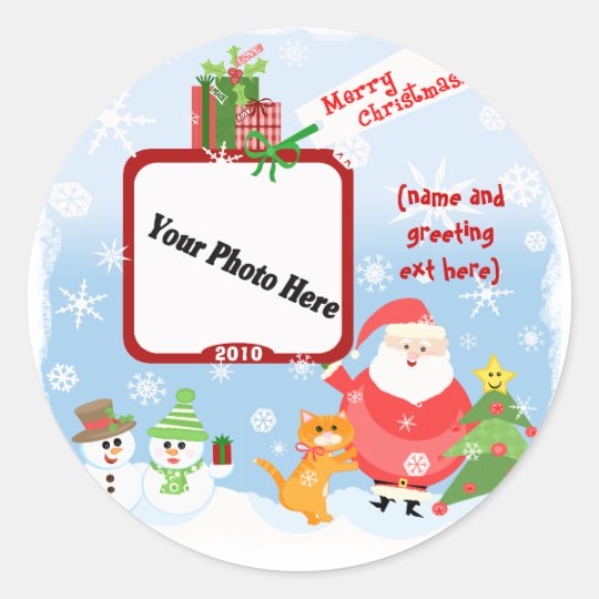 personalized photo christmas stickers