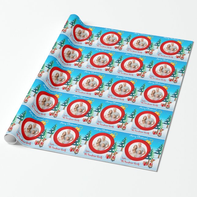 Personalized Photo Christmas Wrapping Paper (Unrolled)