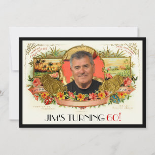 Personalized Photo Cigar Box Label Party Invite