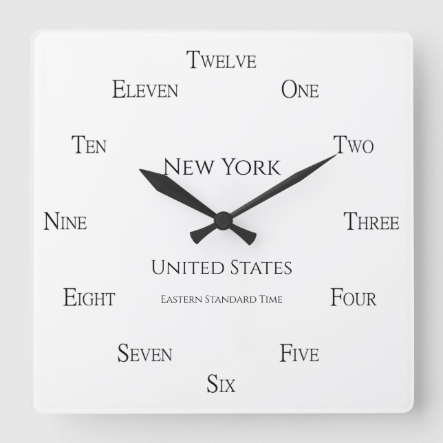 Personalized Photo City Country & Time Zone  Square Wall Clock (Front)