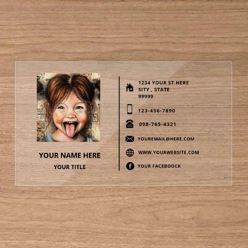 Personalized Photo Clear Business Cards Example