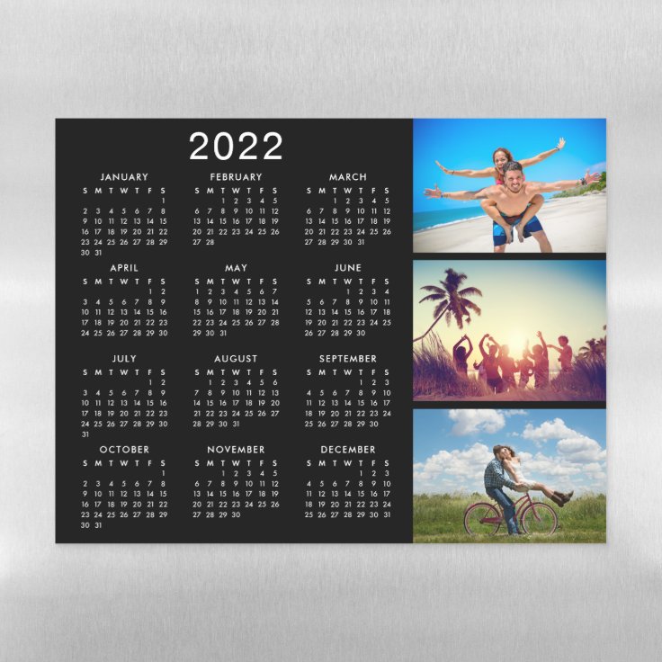 Personalized Photo Collage 2022 Calendar Magnetic Dry Erase Sheet | Zazzle