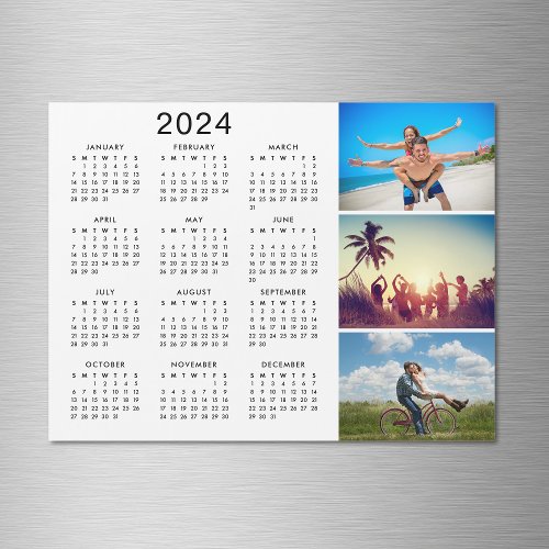 Personalized Photo Collage 2024 Calendar Magnet