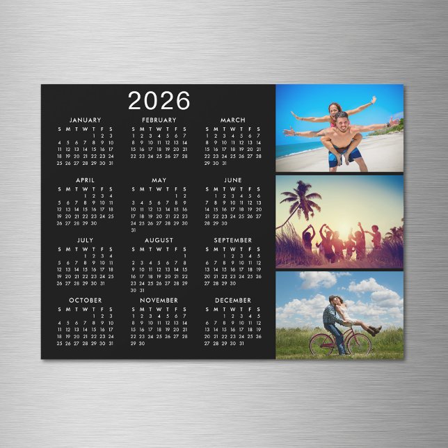 Personalized Photo Collage 2026 Calendar Magnetic Dry Erase Sheet (Creator Uploaded)