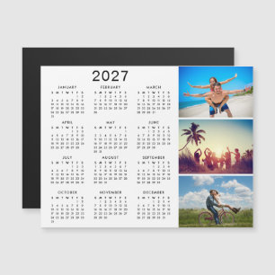 Personalized Photo Collage 2027 Calendar Magnetic Invitation
