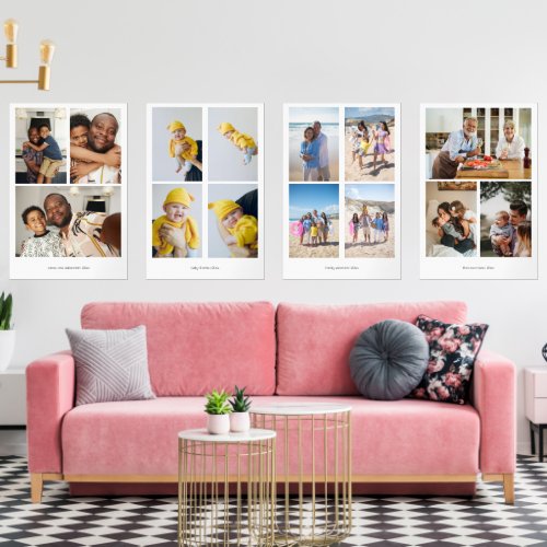 Personalized Photo Collage and Text Wall Art Sets