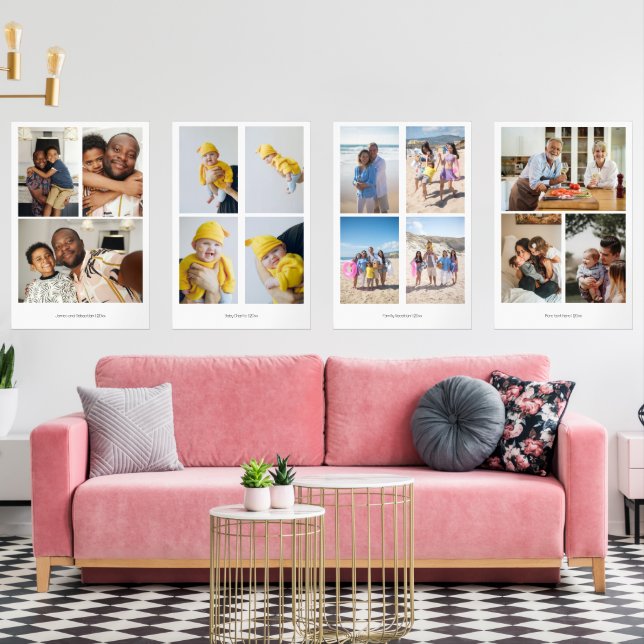 Personalized Photo Collage and Text Wall Art Sets (Livingroom)