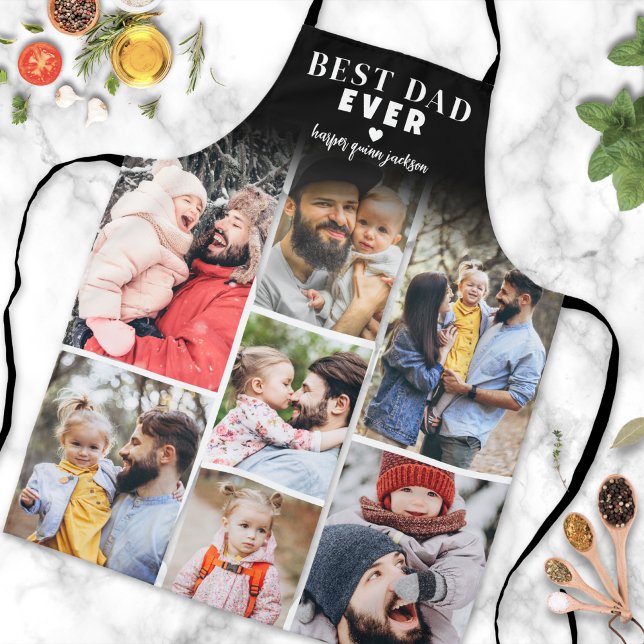 Personalized Photo Collage Best Dad Ever Apron (Personalized Photo Collage Best Dad Ever Apron )