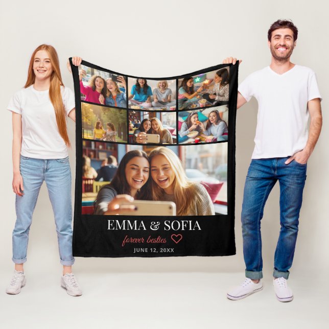 Personalized Photo Collage Birthday Throw Blanket  (In Situ)