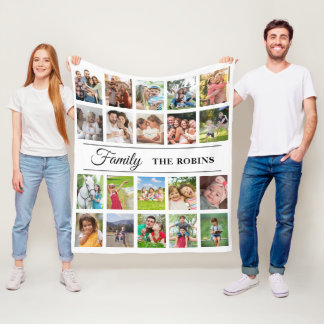 Personalized Photo Collage Blanket Photo