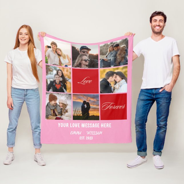 Personalized Photo Collage Blanket - Romantic gift (In Situ)