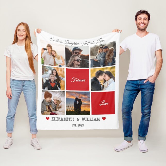 Personalized Photo Collage Blanket - White Version (In Situ)