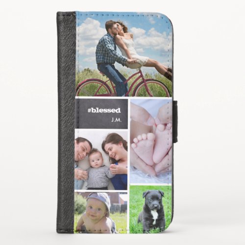 Personalized Photo Collage blessed chalkboard iPhone XS Wallet Case