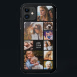Personalized Photo Collage iPhone 11 Case<br><div class="desc">Personalized photo collage iphone case featuring a black background,  9 pictures of family,  friends,  and pets,  plus a simple text template.</div>