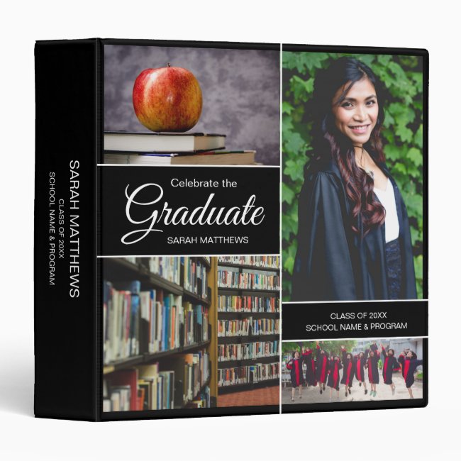 Personalized Photo Collage Celebrate the Graduate 3 Ring Binder