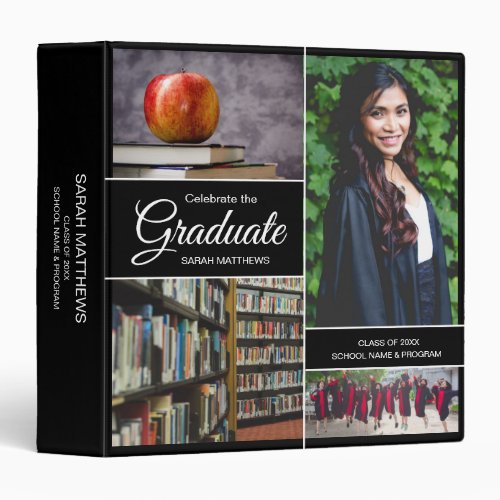 Personalized Photo Collage Celebrate the Graduate 3 Ring Binder