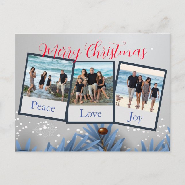 Personalized Photo Collage Christmas  Holiday Postcard (Front)
