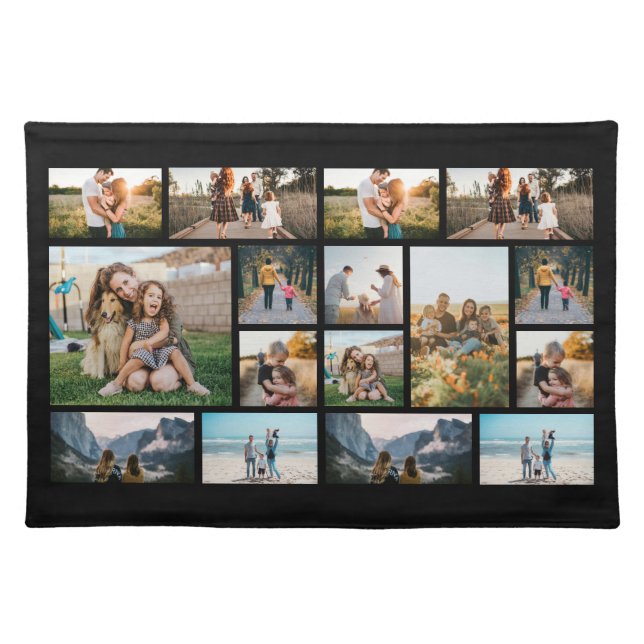 Personalized Photo Collage Cloth Placemat (Front)