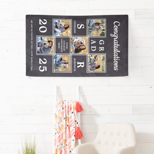 Personalized Photo Collage Congratulation Graduate Banner | Zazzle