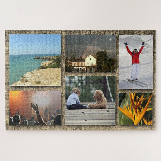 Personalized Photo Collage Custom Jigsaw Puzzle (Horizontal)