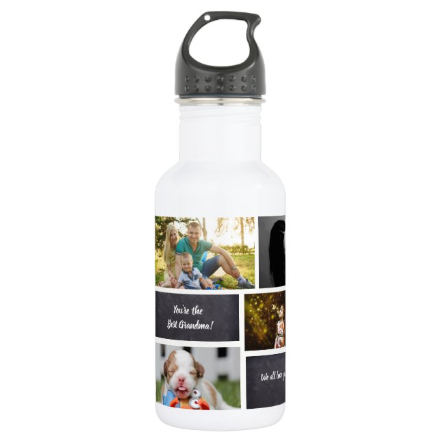 Personalized, Photo Collage, Custom Water Bottle (Front)