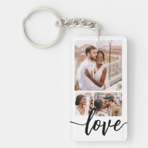 Personalized Photo Collage Customizable Text Keychain