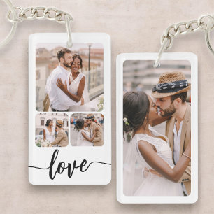 Personalized Photo Collage Customizable Text Keychain