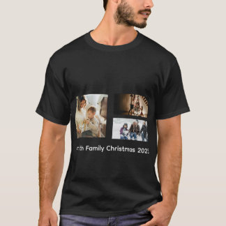 Personalized Photo Collage Family Christmas T-Shirt