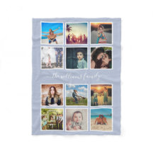 Personalized Photo Collage Family Light Dusty Blue