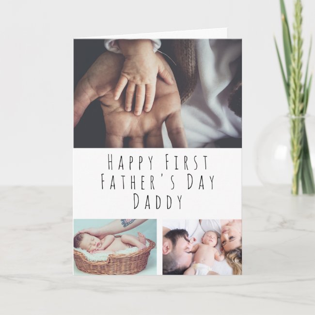 Personalized Photo Collage First Father's Day Card