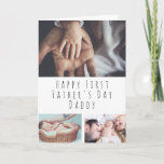 Personalized Photo Collage First Father's Day Card<br><div class="desc">This personalized photo collage first father's day photo card is a perfect cool and modern first fathers day gifts for new dad in upcoming fathers day</div>