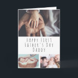 Personalized Photo Collage First Father's Day Card<br><div class="desc">This personalized photo collage first father's day photo card is a perfect cool and modern first fathers day gifts for new dad in upcoming fathers day</div>